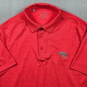 Under‎ Armour The Playoff Polo Shirt Mens Medium Red Torrey Pines Golf Logo
